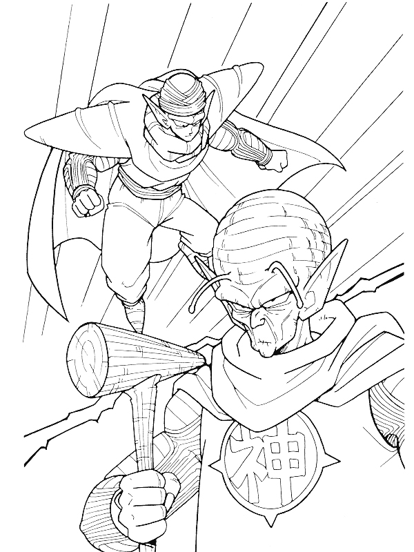 coloriage dragon ball picolo et petit coeur